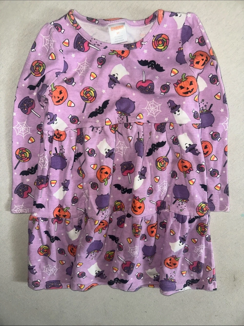 Kids Size 3T Gymboree Purple Halloween Print Twirl Dress
